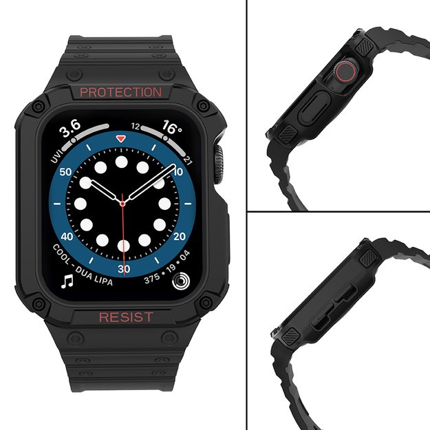 Protect Strap Band for Apple Watch 38/40/41mm Armored Case Strap - Black 11