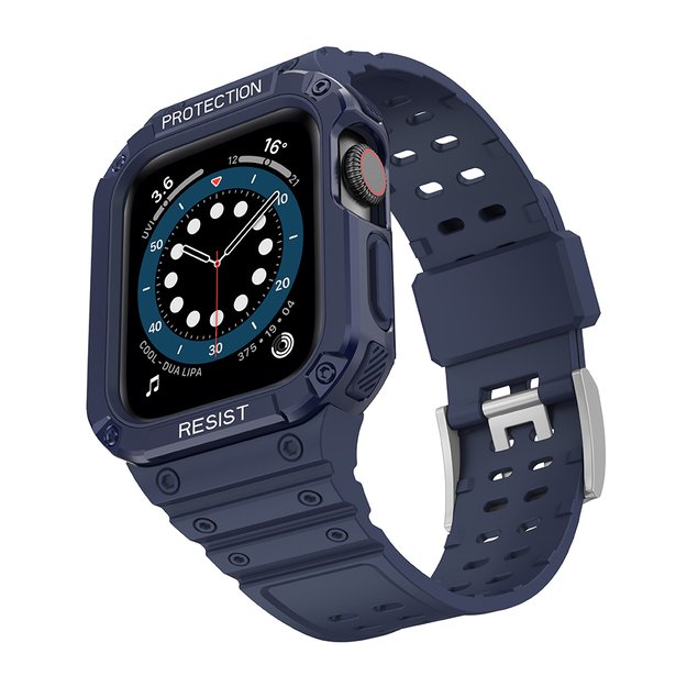 Protect Strap Band for Apple Watch 38/40/41mm Armored Case Strap - Blue 9