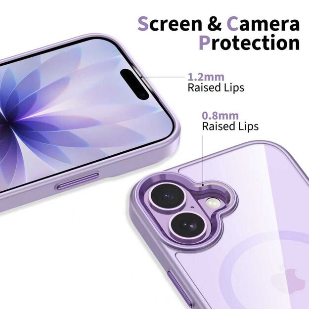 Tech-Protect MagMat MagSafe Case for iPhone 17 - Transparent Purple 4