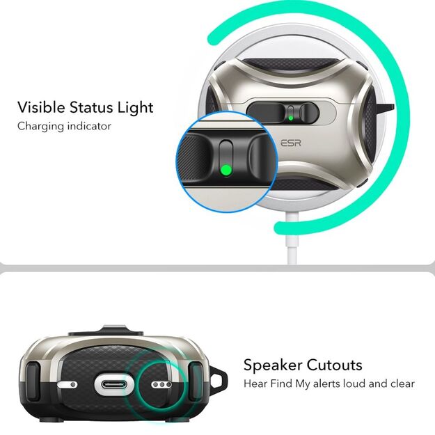 ESR Cyber ​​FlickLock MagSafe case for AirPods Pro 3 - silver 1