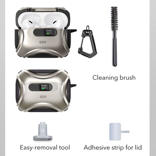 ESR Cyber ​​FlickLock MagSafe case for AirPods Pro 3 - silver 5