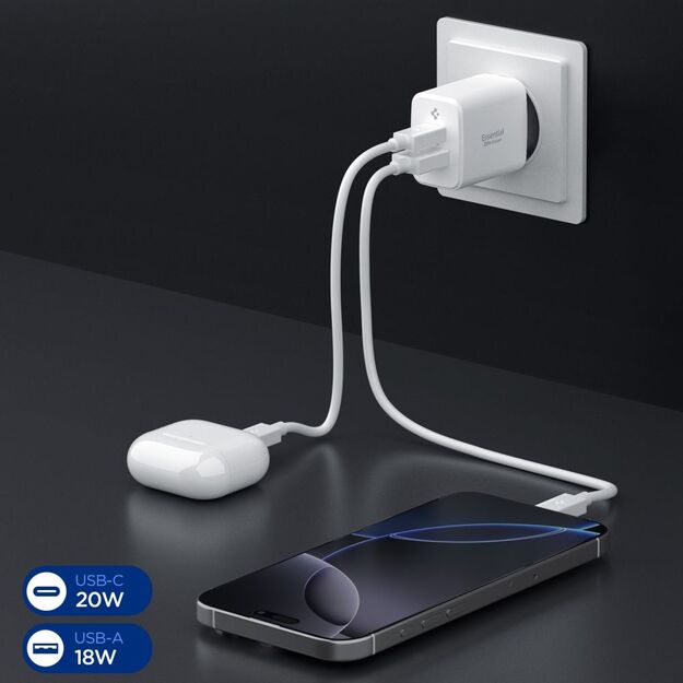 Spigen Essential EE202EU 20W Wall Charger - White 3