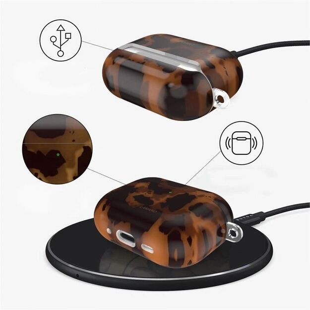 Tech-Protect Lamano case for AirPods 4 - brown and black 3