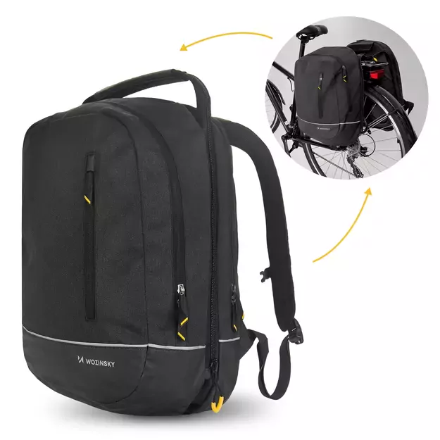 Wozinsky bicycle bag double backpack 2in1 30l black (WBB30BK) 20