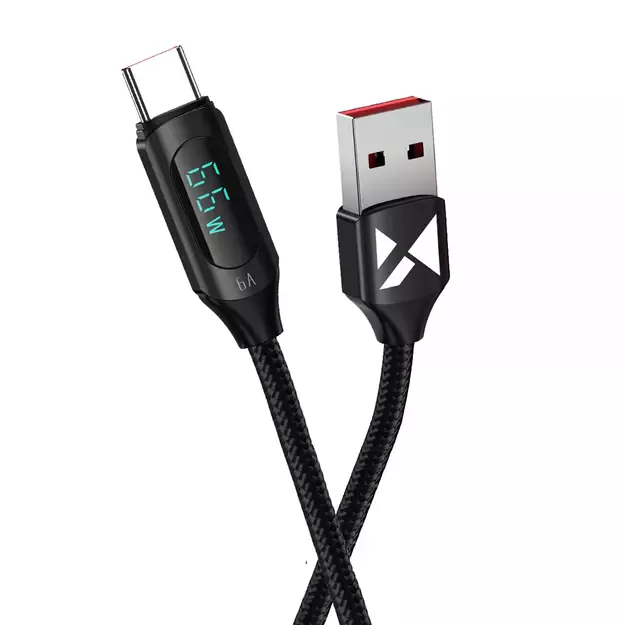 Wozinsky WUACC2 USB A - USB C Cable with Display 66W 6A 2m - Black 1