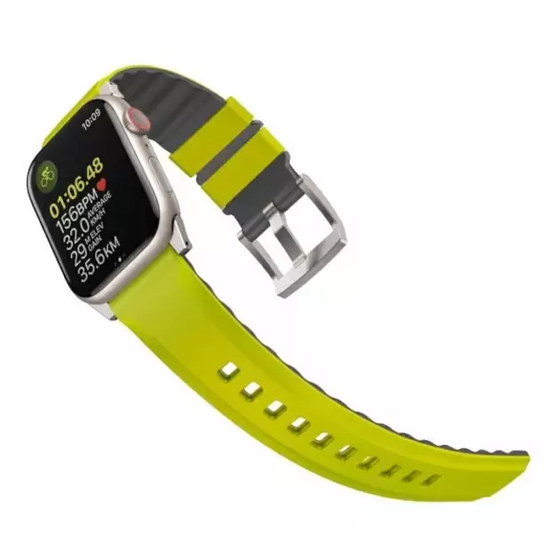 Uniq Linus Airosoft Silicone strap for Apple Watch 1/2/3/4/5/6/7/8/SE/SE2/Ultra 42/44/45/49mm - lime 1