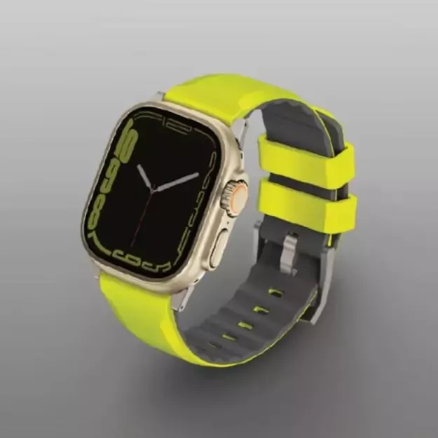 Uniq Linus Airosoft Silicone strap for Apple Watch 1/2/3/4/5/6/7/8/SE/SE2/Ultra 42/44/45/49mm - lime 2
