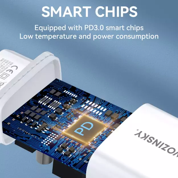 Wozinsky WGWCW USB-A USB-C 20W wall charger - white 22