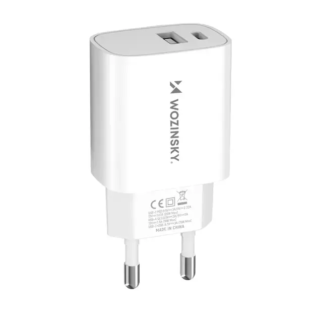 Wozinsky WGWCW USB-A USB-C 20W wall charger - white 17