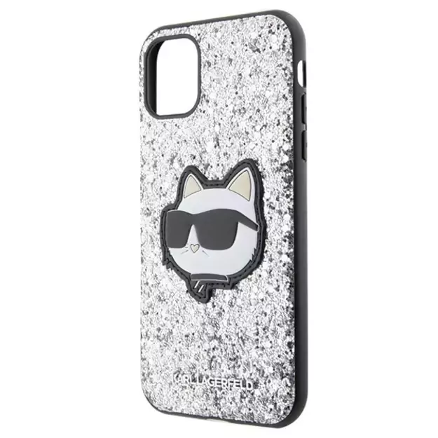 Karl Lagerfeld KLHCN61G2CPS iPhone 11 / Xr 6.1  silver/silver hardcase Glitter Choupette Patch 5