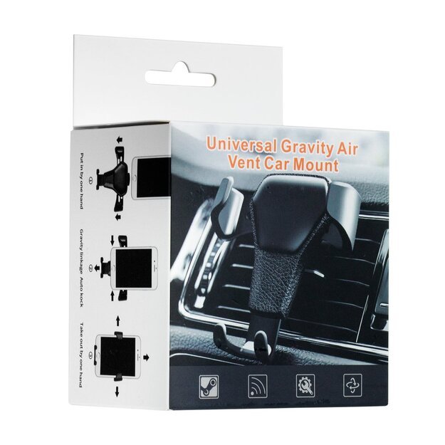 Car Holder H01 Black gravity car holder for the ventilation grille 15