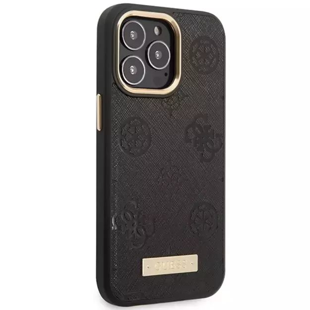 Guess GUHMP14LSAPSTK iPhone 14 Pro 6.1  black/black hardcase Peony Logo Plate MagSafe 8