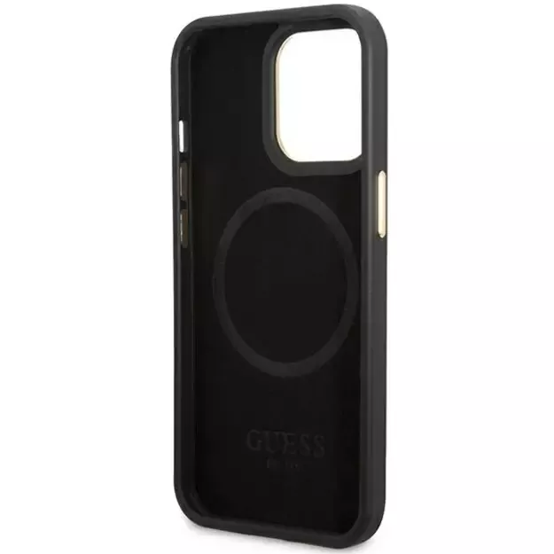 Guess GUHMP14LSAPSTK iPhone 14 Pro 6.1  black/black hardcase Peony Logo Plate MagSafe 11