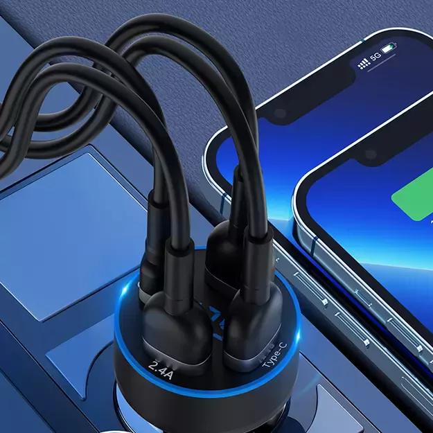 Wozinsky WDCCB Car Charger with Display 50W 2xUSB-C / 2xUSB-A - Black 6