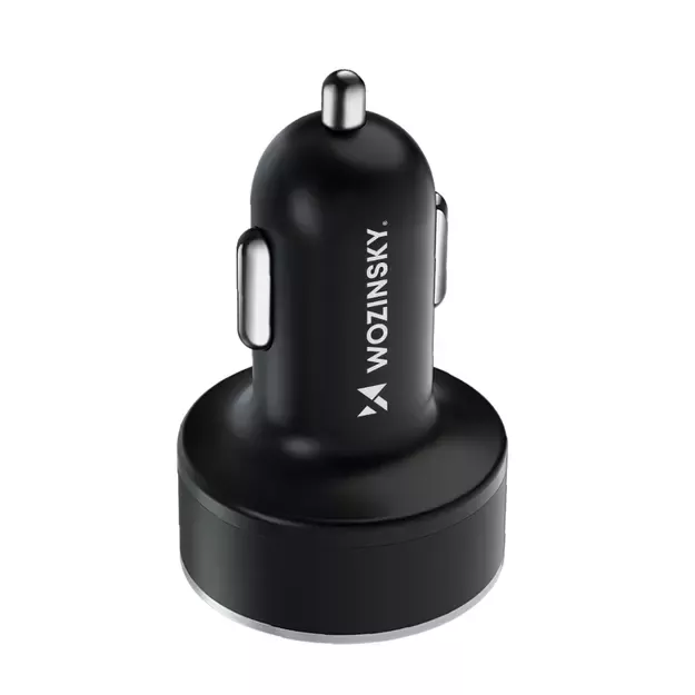 Wozinsky WDCCB Car Charger with Display 50W 2xUSB-C / 2xUSB-A - Black 1