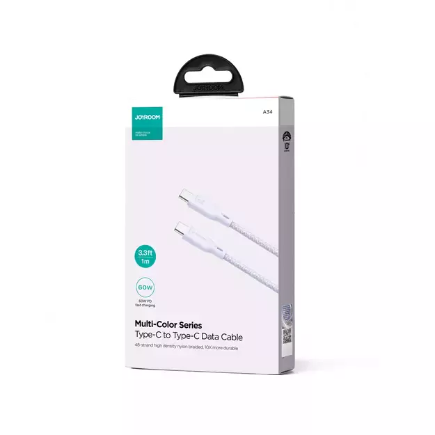 Joyroom Multi-Color Series S-A34 USB-C / USB-C PD 60W 1m Cable - Purple 4