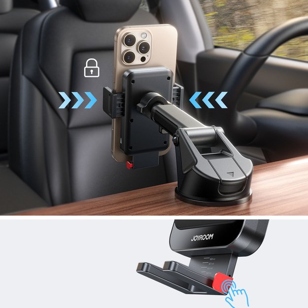 Joyroom JR-ZS241S car mount with inductive charger for dashboard - black 2