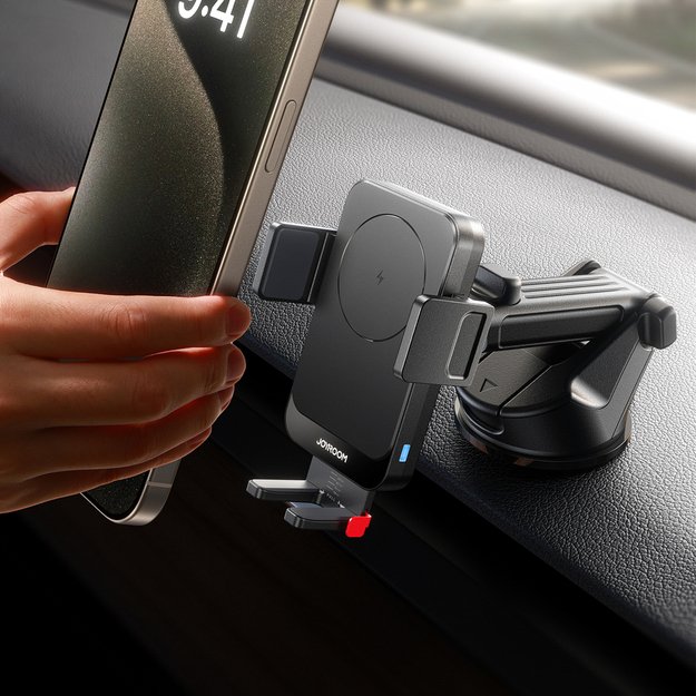 Joyroom JR-ZS241S car mount with inductive charger for dashboard - black 3