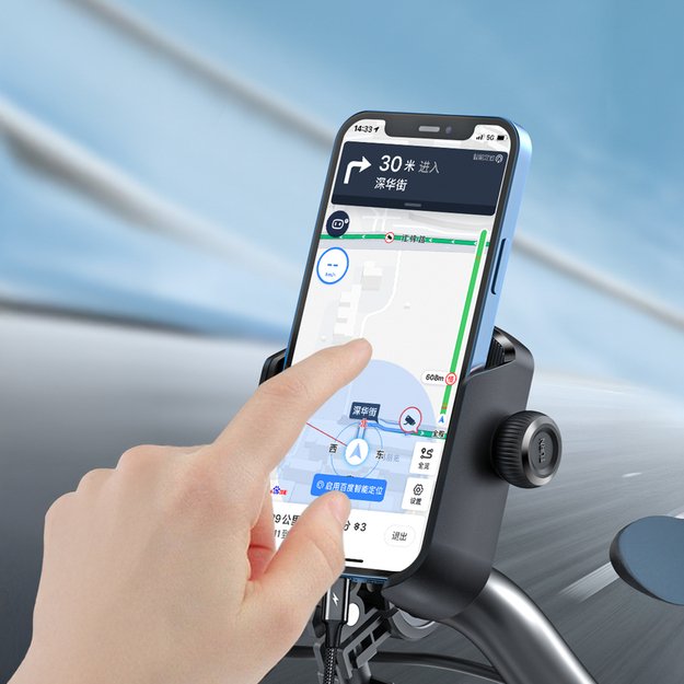 Joyroom JR-ZS431 phone holder for bike, motorcycle, scooter - black 2