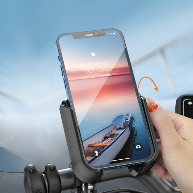 Joyroom JR-ZS431 phone holder for bike, motorcycle, scooter - black 3