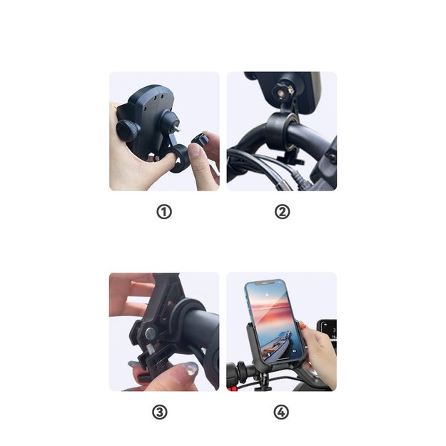 Joyroom JR-ZS431 phone holder for bike, motorcycle, scooter - black 10