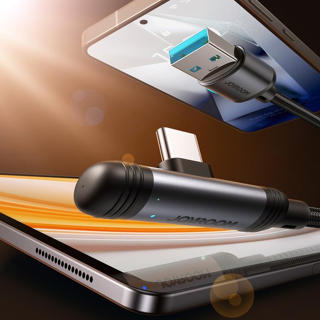Joyroom S-A56 EnjoyX Series 90° USB-A - USB-C 3A cable 1.2m - black 1