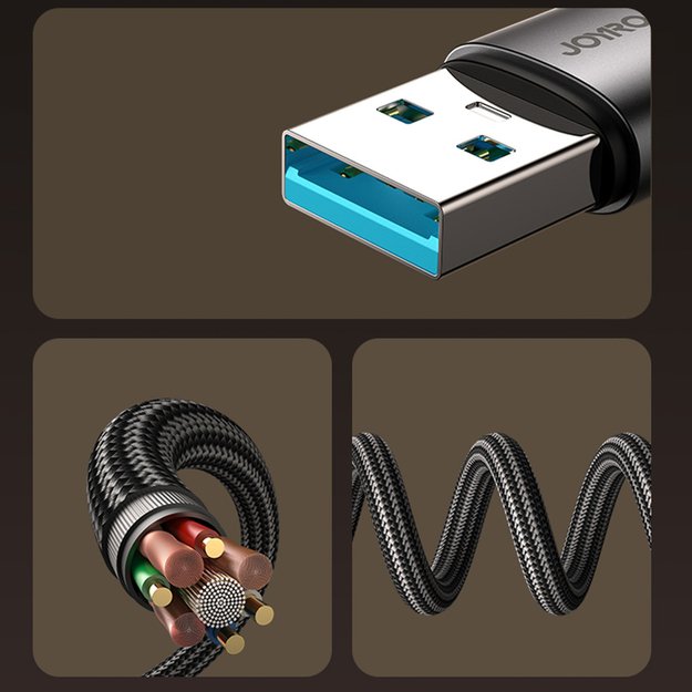 Joyroom S-A56 EnjoyX Series 90° USB-A - USB-C 3A cable 1.2m - black 5