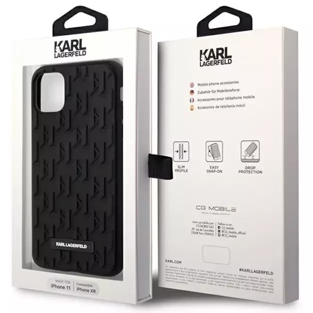 Karl Lagerfeld KLHCN61RUPKLPK iPhone 11 / Xr 6.1  hardcase black/black 3D Monogram 7