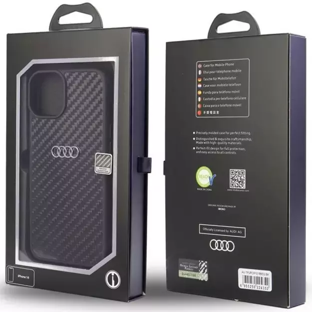 Audi Carbon Fiber iPhone 12/12 Pro 6.1&quot  black/black hardcase AU-TPUPCIP12P-R8/D2-BK 10
