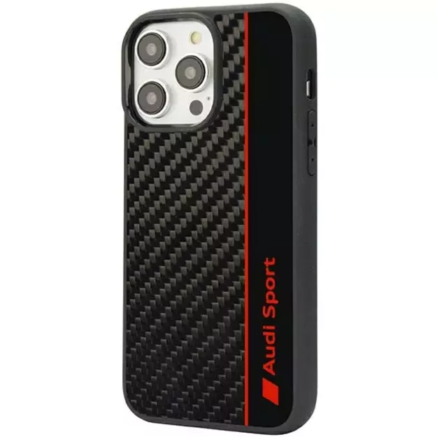 Audi Carbon Fiber Stripe iPhone 14 Pro 6.1&quot  black/black hardcase AUS-TPUPCIP14P-R8/D1-BK 1