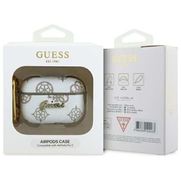 Guess GUAP2PG4GPH AirPods Pro 2 (2022/2023) cover white/white 4G Hook 3