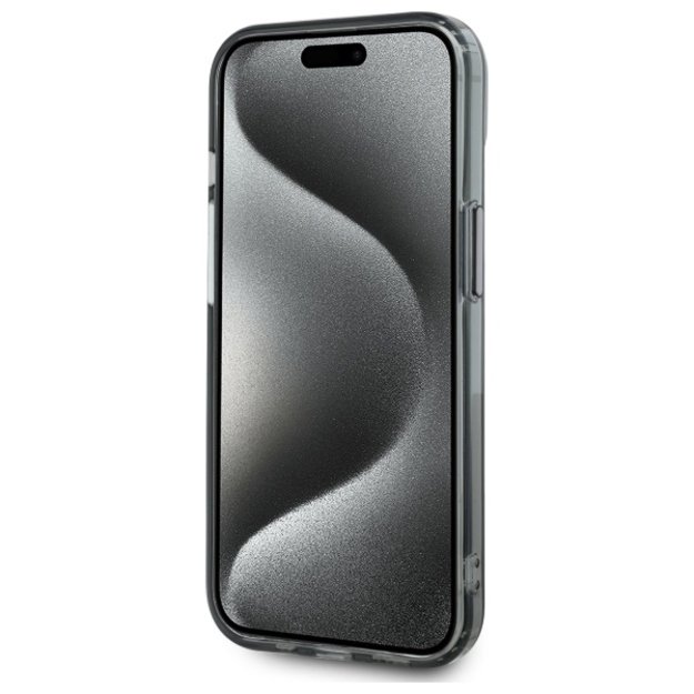 Karl Lagerfeld KLHMP15SHLSCHK iPhone 15 6.1&quot  black/black hardcase IML Metal Choupette Head MagSafe 4