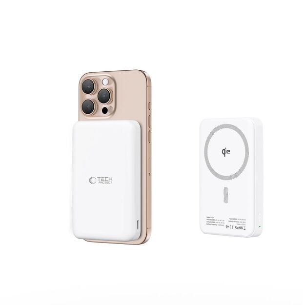 Powerbank Tech-Protect PB24 LifeMag QI2 MagSafe 10000 mAh - white 5
