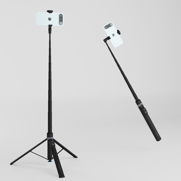 Selfie stick Wozinsky WRZP1 with automatically extendable legs, tripod function, 1.7m - black 22