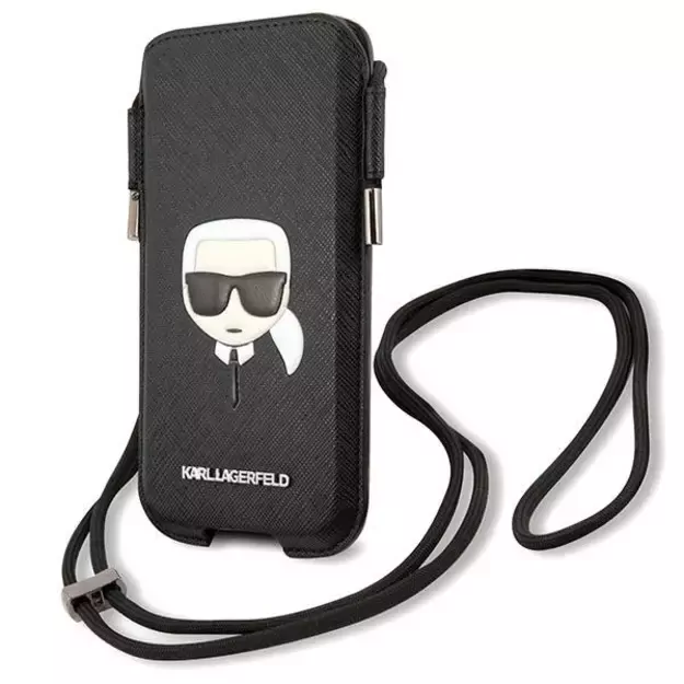 Karl Lagerfeld Torebka KLHCP12MOPHKHK 6,1  czarny/black hardcase Saffiano Ikonik Karl`s Head 2