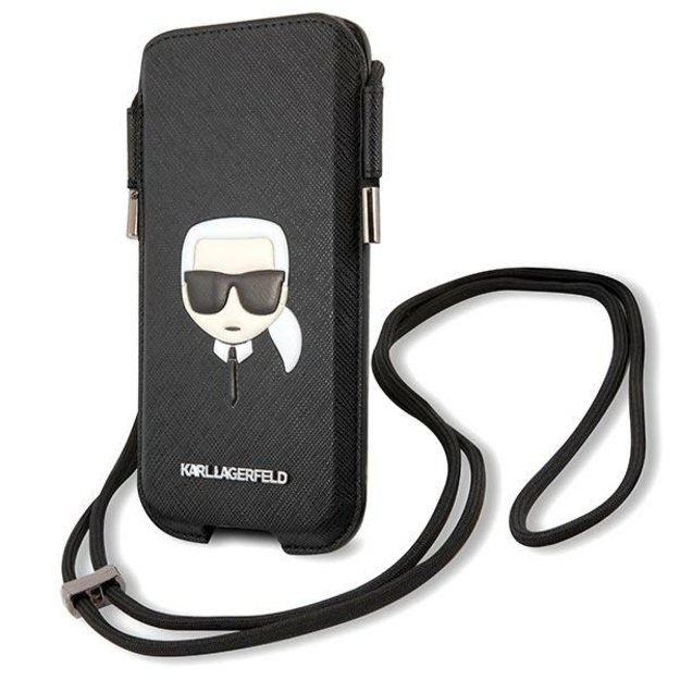 Karl Lagerfeld Torebka KLHCP12MOPHKHK 6,1  czarny/black hardcase Saffiano Ikonik Karl`s Head 1