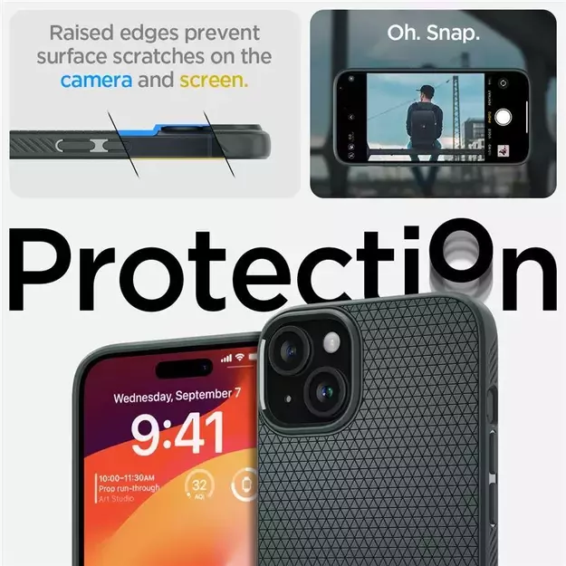 Spigen Liquid Air iPhone 15 Plus Case - Dark Green 8