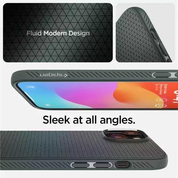 Spigen Liquid Air iPhone 15 Plus Case - Dark Green 6