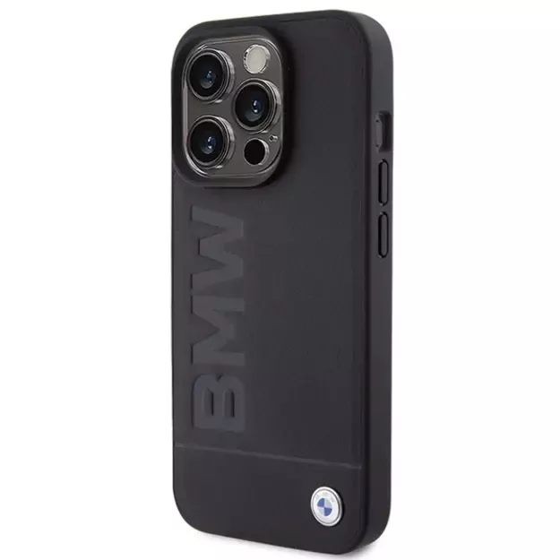 BMW MagSafe Leather Hot Stamp case for iPhone 15 Pro - black 1