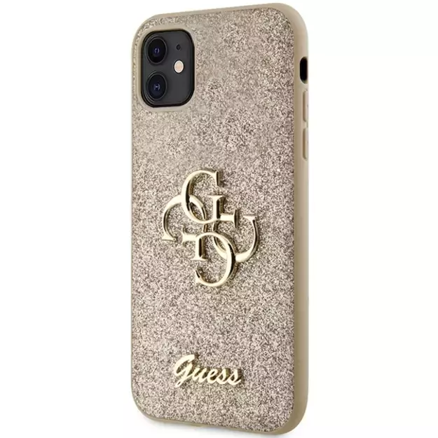 Guess GUHCN61HG4SGD case for iPhone 11 / Xr - gold Glitter Script Big 4G 8