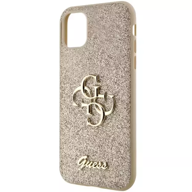 Guess GUHCN61HG4SGD case for iPhone 11 / Xr - gold Glitter Script Big 4G 12