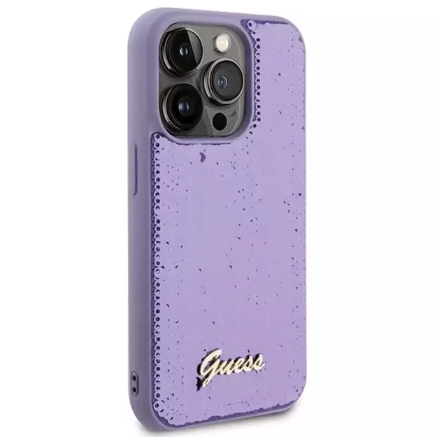 Guess Sequin Script Metal case for iPhone 15 Pro - purple 3