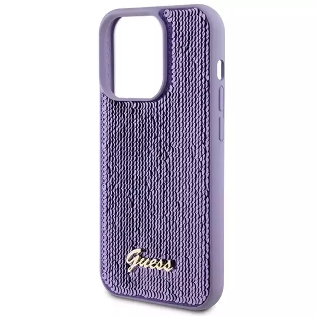 Guess Sequin Script Metal case for iPhone 15 Pro - purple 5