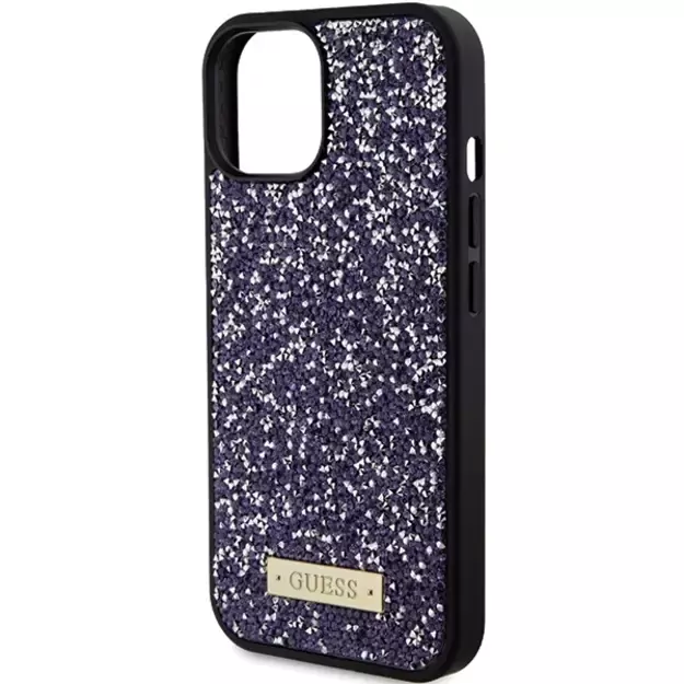 Guess Rhinestone Metal Logo iPhone 15 Case - Pink 5
