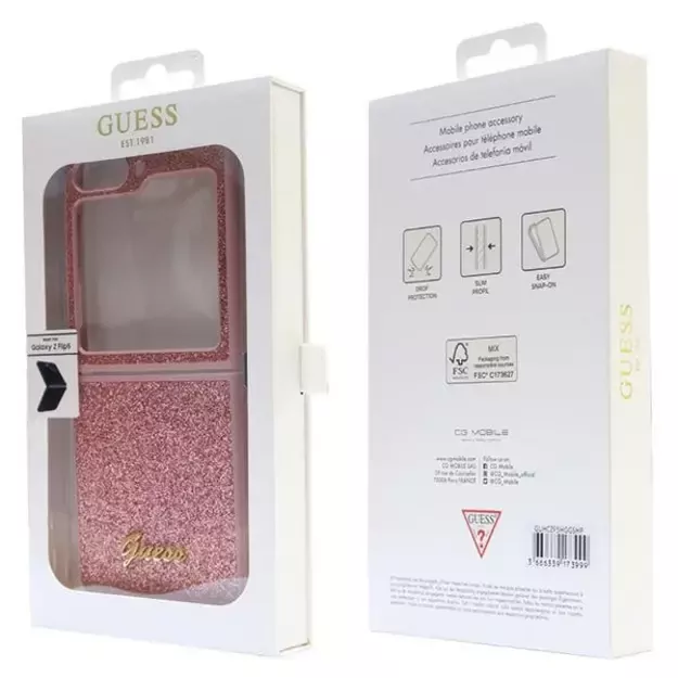Guess Glitter Script case for Samsung Galaxy Z Flip 5 - pink 7