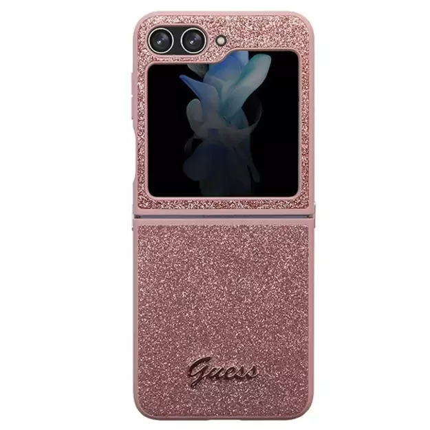 Guess Glitter Script case for Samsung Galaxy Z Flip 5 - pink 1