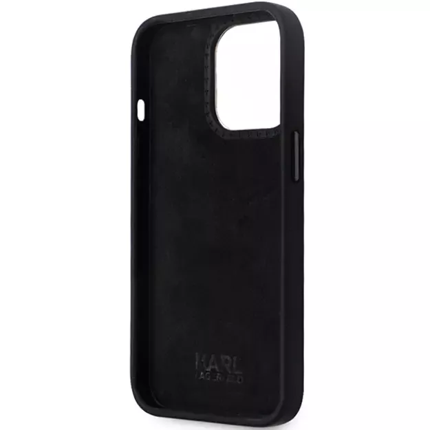 Karl Lagerfeld KLHCP13LSMHCNPK case for iPhone 13 Pro / 13 - black Silicone C Metal Pin 6