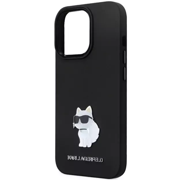 Karl Lagerfeld KLHCP13LSMHCNPK case for iPhone 13 Pro / 13 - black Silicone C Metal Pin 5