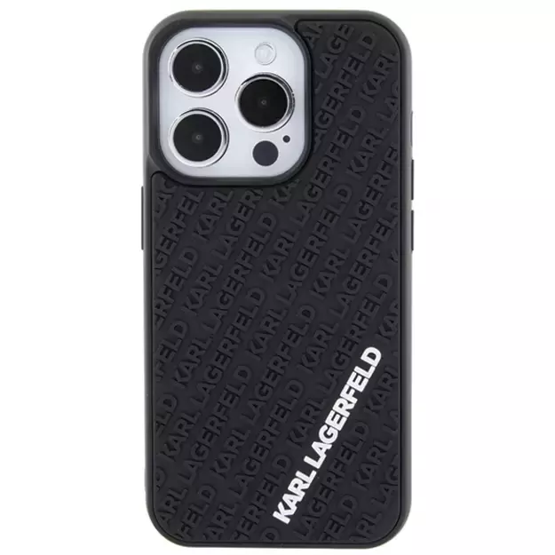Karl Lagerfeld 3D Rubber Multi Logo case for iPhone 15 Pro - black 9