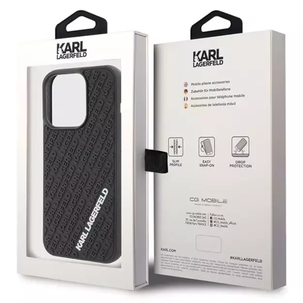 Karl Lagerfeld 3D Rubber Multi Logo case for iPhone 15 Pro - black 14
